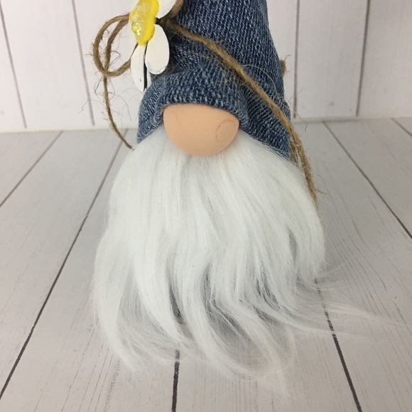 ❌SOLD ❌Daisy Denim Gnome Handmade Blue Yellow Jute Silver Key Charm Farmhouse - Picture 10 of 15